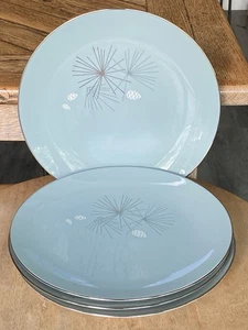 Set of 4 Franciscan Gladding McBean 10 3/8" Dinner Plates Silver Pine - Picture 1 of 8