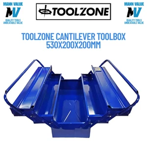 Caja de herramientas voladiza 21" 530 mm metal 5 bandejas caja de herramientas de almacenamiento azul resistente  - Imagen 1 de 5