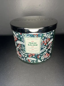 Bath & Body Works 3-Wick Candle Fresh Balsam 14.5 Oz 2022 Jar Design Holiday - Picture 1 of 2