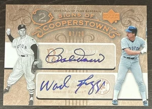 Bobby DOERR Wade BOGGS🔥2005 UD Hall of Fame Signs of Cooperstown Dual AUTO 7/20 - Picture 1 of 2