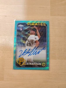 2024 Topps Chrome Rookie Autograph Hunter Stratton RA-HS Aqua Wave Refractor 199 - Picture 1 of 6