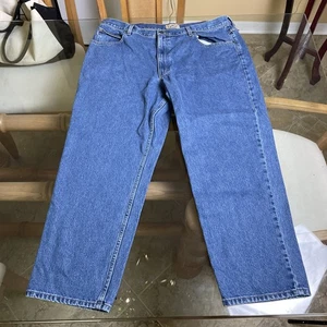 Jeans LL Bean uomo 42 x 30 vestibilità rilassata gamba dritta lavaggio medio blu 100% cotone - Foto 1 di 7