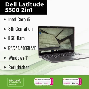 Dell Latitude 5300 2in1 13.3" , i5 8th Gen, 8GB, 500GB SSD, Touchscreen Win 11 - Picture 1 of 9