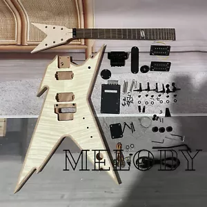 Hágalo usted mismo Kit de guitarra eléctrica Razorback cuerpo de caoba pastillas HH 22 trastes perno en el talón - Imagen 1 de 7
