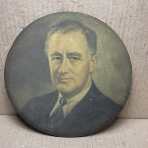 1930’s FDR FRANKLIN D. ROOSEVELT VINTAGE 9" HISTORIC BUTTON WARTIME WALL PLAQUE - Picture 1 of 6