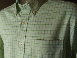 EUC LL Bean Wrinkle Resistant SS Button Down Cotton Shirt Men's Lge Mint Green - Picture 1 of 11