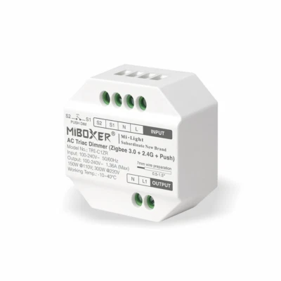 MiBoxer AC TRIAC Dimmer | Zigbee 3.0+2.4G+Push 300W | TRI-C1ZR - Image 1 of 4
