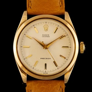 1954 Rolex Oyster Precision solid 14k Gold Ref. 6422 "Brevet" - Picture 1 of 14