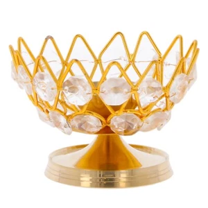 Lámpara de aceite de latón Diya Deepak Diva Akhand Lotus Hindu Diwali Pooja Temple Home Deco - Imagen 1 de 2