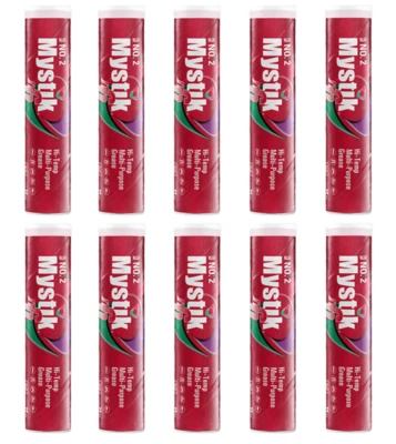 10 Pack Mystik JT-6 Hi-Temp #2 Grease; NLGI GC-LB Red No.2; (10) 14oz tubes - Image 1 of 2