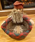 Zrike Touch of Craft Handcrafted Primitive Americana Santa Basket Folk Christmas