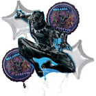 Anagram Black Panther Foil Balloon Bouquet 5 Piece Birthday Party Decoration