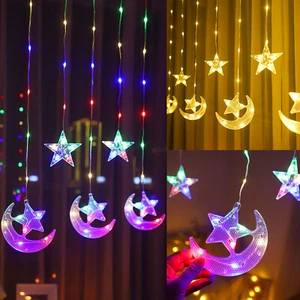82 LED Curtain Fairy Lights String Indoor Outdoor Wedding Party Wall Hanging UK - Picture 1 of 17