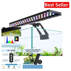 18W Clip-On Aquarium Light: Adjustable Day-Night Timer & 9 Colors for Tanks - Picture 1 of 8