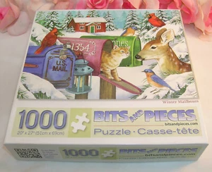 Bits And Pieces Jigsaw Puzzle Winter Mailboxes 1000 Pieces Jane Maday 20x27 - Picture 1 of 6