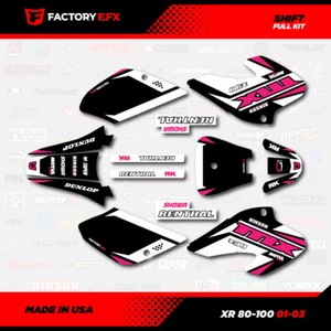 Kit de gráficos de carreras de cambio rosa negro para Honda XR80 Xr100 XR 80 100 01-03 calcomanía - Imagen 1 de 2