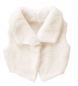 Gilet shearling Gymboree Plum Pony nuovo con etichette taglia 7-8 morbido ragazza tutti i giorni basic avorio - Foto 1 di 1