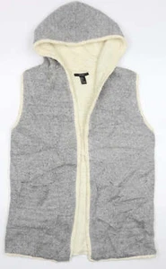 FOREVER 21 Womens Grey V-Neck Acrylic Cardigan Jumper Size S - Picture 1 of 12