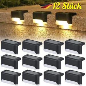 12Stk LED Solarleuchten Wandlampen Zaunleuchte Gartenleuchte Außen Treppen Lampe - Bild 1 von 21