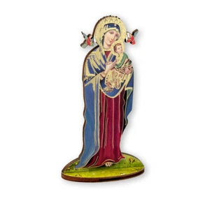 Figura estatua de madera de pie de Nuestra Señora del Perpetuo Socorro de 6" NUEVA - ITALIA - Imagen 1 de 1