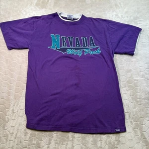 VTG Nevada Wolf Pack UNR Shirt Sz Lg Purple Gear for Sports RARE COLOR USA Made - Picture 1 of 11