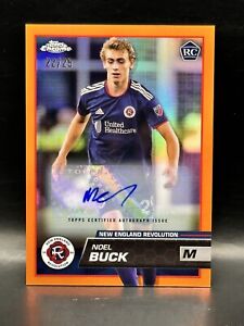 2023 Topps MLS Noel Buck Rookie Card True Orange Auto 22/25 NE Revolution SP