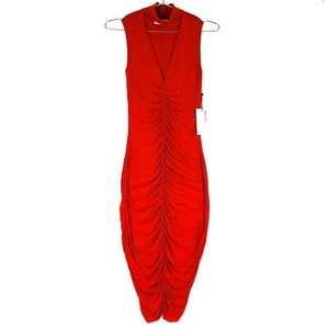 Vestido Bailey 44 Anthropologie Fairlead Chocker Tejido Talla XS Rojo Elastizado Bodycon  - Imagen 1 de 12