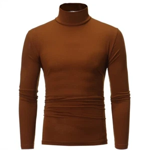 Long-Sleeved Thin High Shirt Men's Clothing Neck Autumn Fashion Casual - Picture 1 of 19
