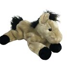A&A Horse Pony Plush 13" Floppy Stuffed Animal Lovey Tan Black Toy Farm Animals