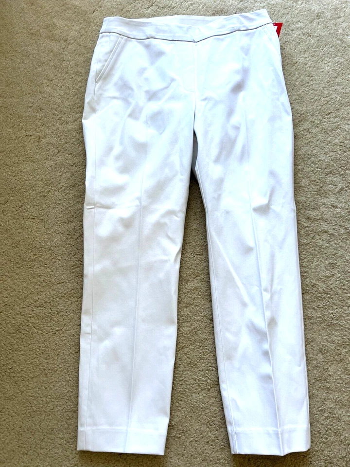 SPANX KICK FLARE pants M TALL MEDIUM TALL classic white pockets pull on