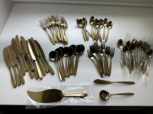 Dirilyte/Dirigold - 75 Piece Flatware Set - Gorgeous MCM Gold Toned Silverware - Picture 1 of 2