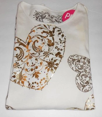 Camiseta Arizona Talla Grande Niñas Manga Larga Lámina Corazones y Tachuelas L/14 1/2-16 1/2 Foto 1 de 3