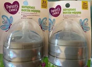 (2 Packungen - 2 pro Packung) Parent's Choice "Simplyst" Flaschenkippel. Medium 3+ ms - Bild 1 von 2