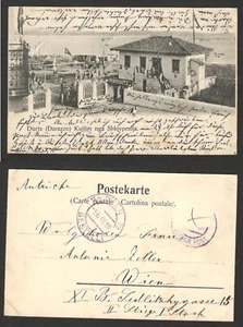 ALBANIA AUSTRIA LEVANT POSTAL PAPELERÍA-DURAZZO-SIN SELLO-BANDERA DE PAVO - 1906. - Imagen 1 de 5