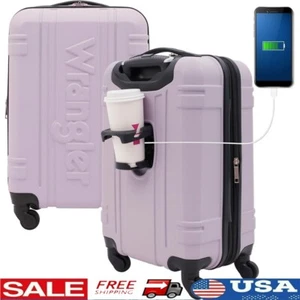 Hardside Carry On Luggage W/ USB Port 360 Degree Wheels Cup Holder Phone Holder - Picture 1 of 8