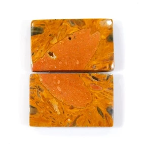 22 Ct 100% Natural Mariam Jasper Pair Cushion Cabochon 20x13x4MM Gemstone WW=032 - Picture 1 of 6
