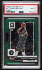 2022-23 Panini Donruss Optic Green Prizm 5/5 Anthony Edwards #45 PSA 10 GEM MT
