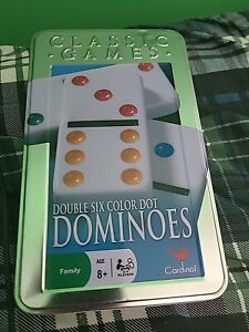 Double Six Dominoes 28 Jumbo size color-dot pieces