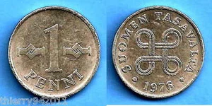 Finland 1 Penni 1976 Peni Europe Coin Pennia Free Shipping Worldwide - Picture 1 of 1