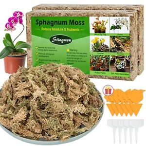 50QT Sphagnum Moss for Plants Roots, Sphagnum Moss for Reptiles Orchid Potting 