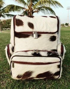 Mochila de cuero de vaca de Navidad - Bolsa de viaje de cuero de vaca - Bolsa de pañales - Bolso escolar - Imagen 1 de 4