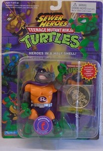 Teenage Mutant Ninja Turtles Rhinoman Rocksteady Coin & Card 1994 Vintage (MOC)
