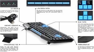 DONZO SI-832 Gaming Gamer Tastatur QWERTZ USB mit Multimediatasten, Schwarz, NEU - Bild 1 von 1