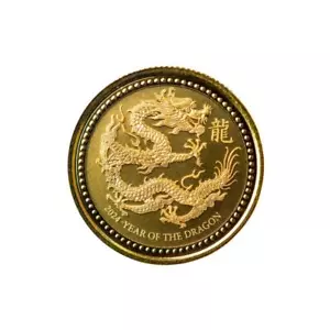2024 Year of the Dragon 1/10 oz Gold Coin .9999 Fine Gold Coin BU #A595 - Picture 1 of 2