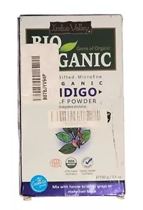 INDUS VALLEY Organic Indigo Powder Indigofera tinctoria Hair Color 100g BB 5/25 - Picture 1 of 21
