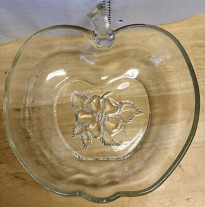 Vtg 1940's Hazel-Atlas Orchard Apple Blossom Serving Bowl & 4 Snack Plates EUC - Picture 1 of 8