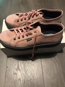 VICTORIA Pink Canvas Platform Lace Up Trainers Size 6 Eur 40 - Picture 1 of 3