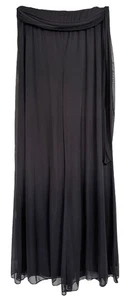 Alex Evenings Basic Wide Leg Chiffon Overlay Hose Gummibund schwarz Gr. M - Bild 1 von 8