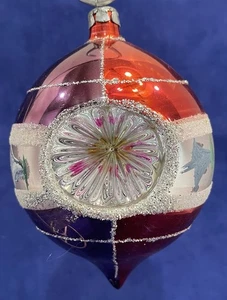 De colección Inge Glas Reflector de una sola sangría Brillo Lágrima Adorno de Navidad 4.5" - Imagen 1 de 8
