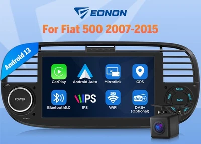 Für Fiat 500 2007 2008 2009 2010 Android 13 Autoradio 7" GPS Navi CarPlay DAB+ - Bild 1 von 4